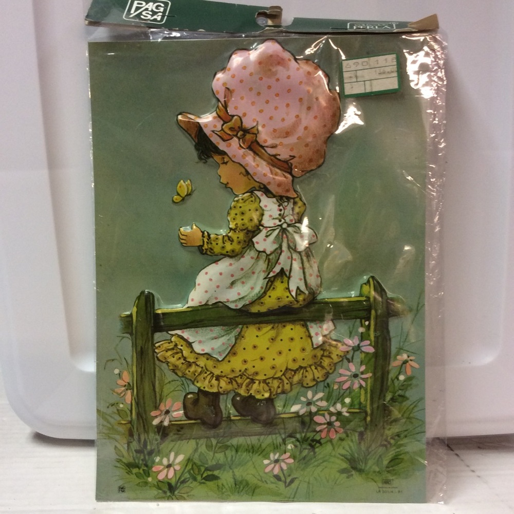 Perla VTG Mary May Butterfly Girl Plastic Picture